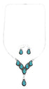 Zuni Sterling Silver & Opal Inlay Necklace Set SN20303